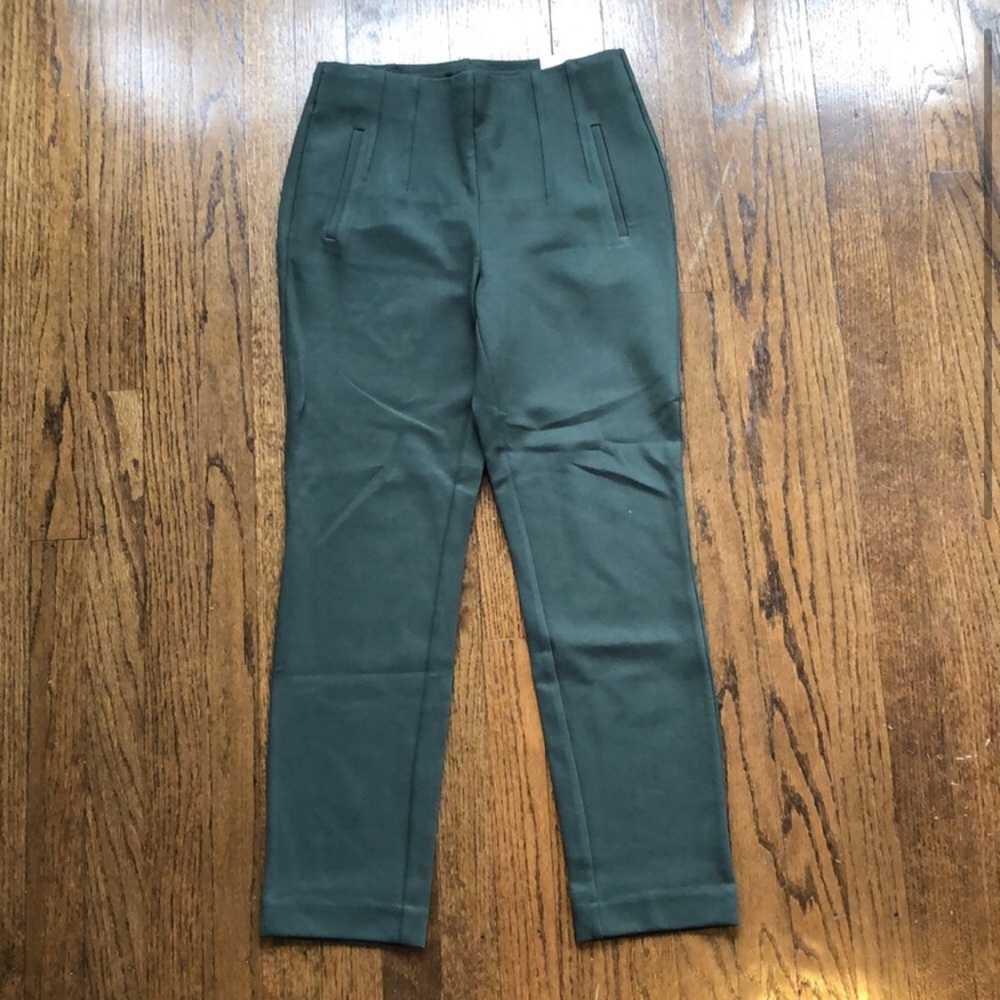 NWT Rafaella Sport Forest Green Slim High Rise Pleated Women's Pants Size Small - Picture 3 of 7
